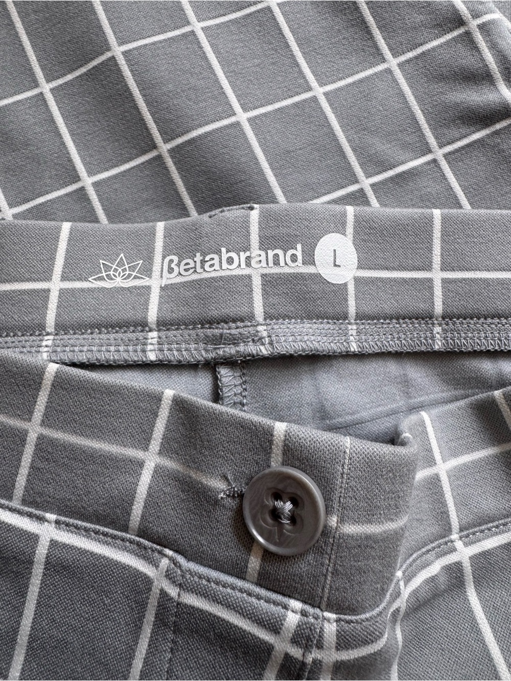 Betabrand Gray Windowpane Straight-Leg Pants - Picture 6 of 6